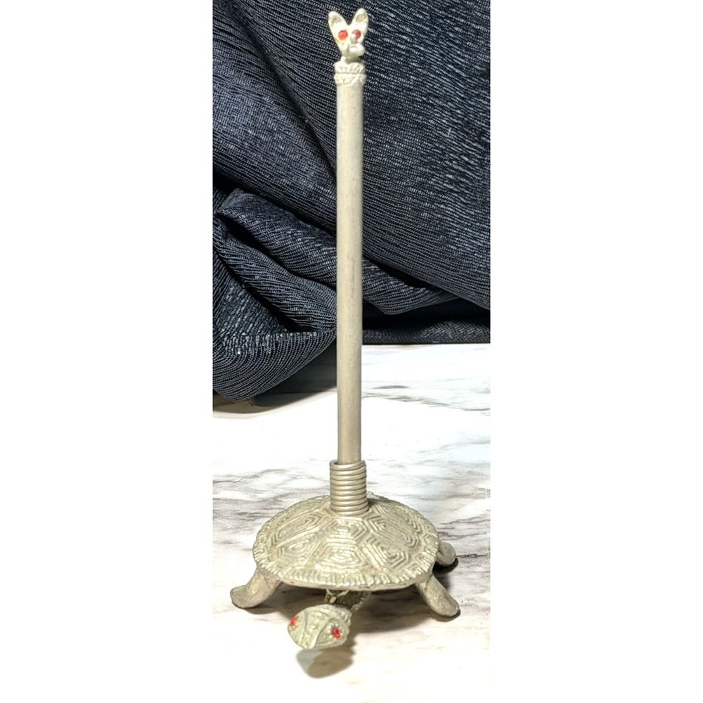 VTG Metal 3" Turtle with Pen ~ Moveable Head and Tail and Red Eyes (2926)